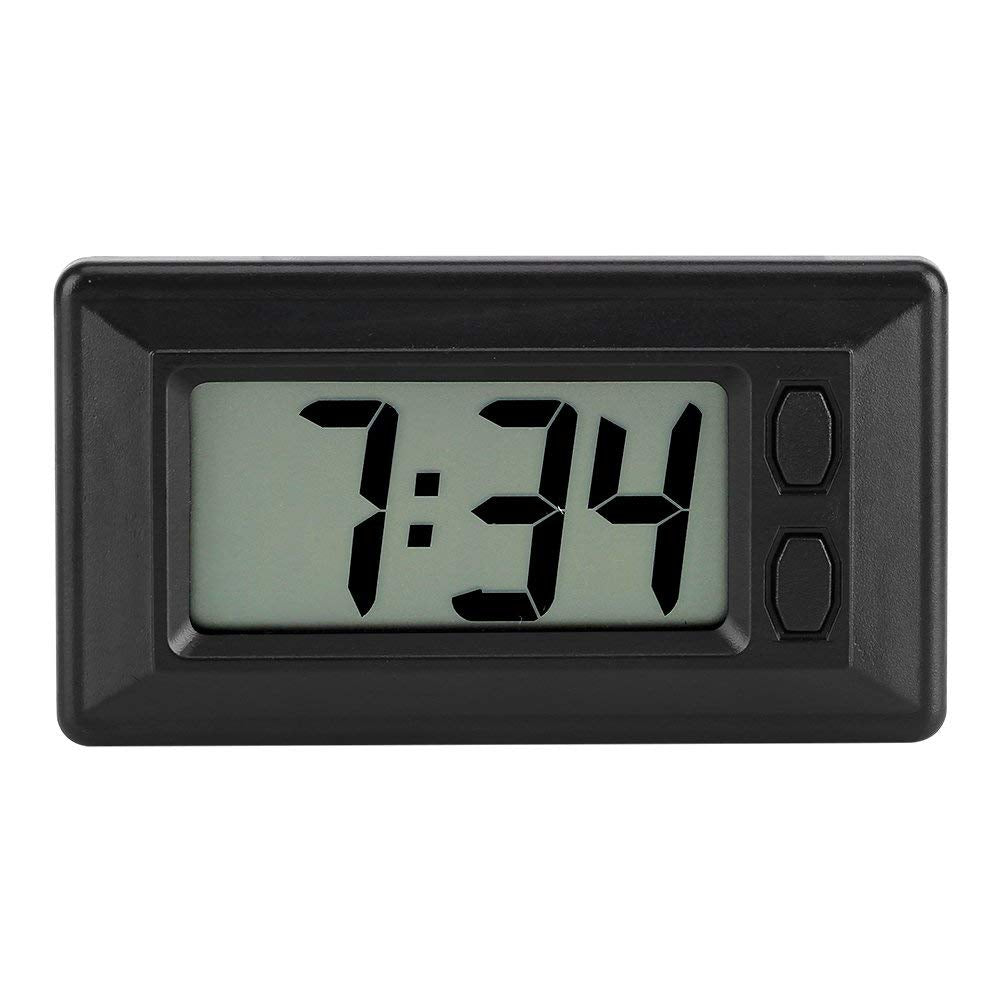 Digital Car Dashboard Clock Ultra-Thin LED Alarm Clock Battery Operated Portable Timer Sticker Adhesive Pad Clock Date Calendar