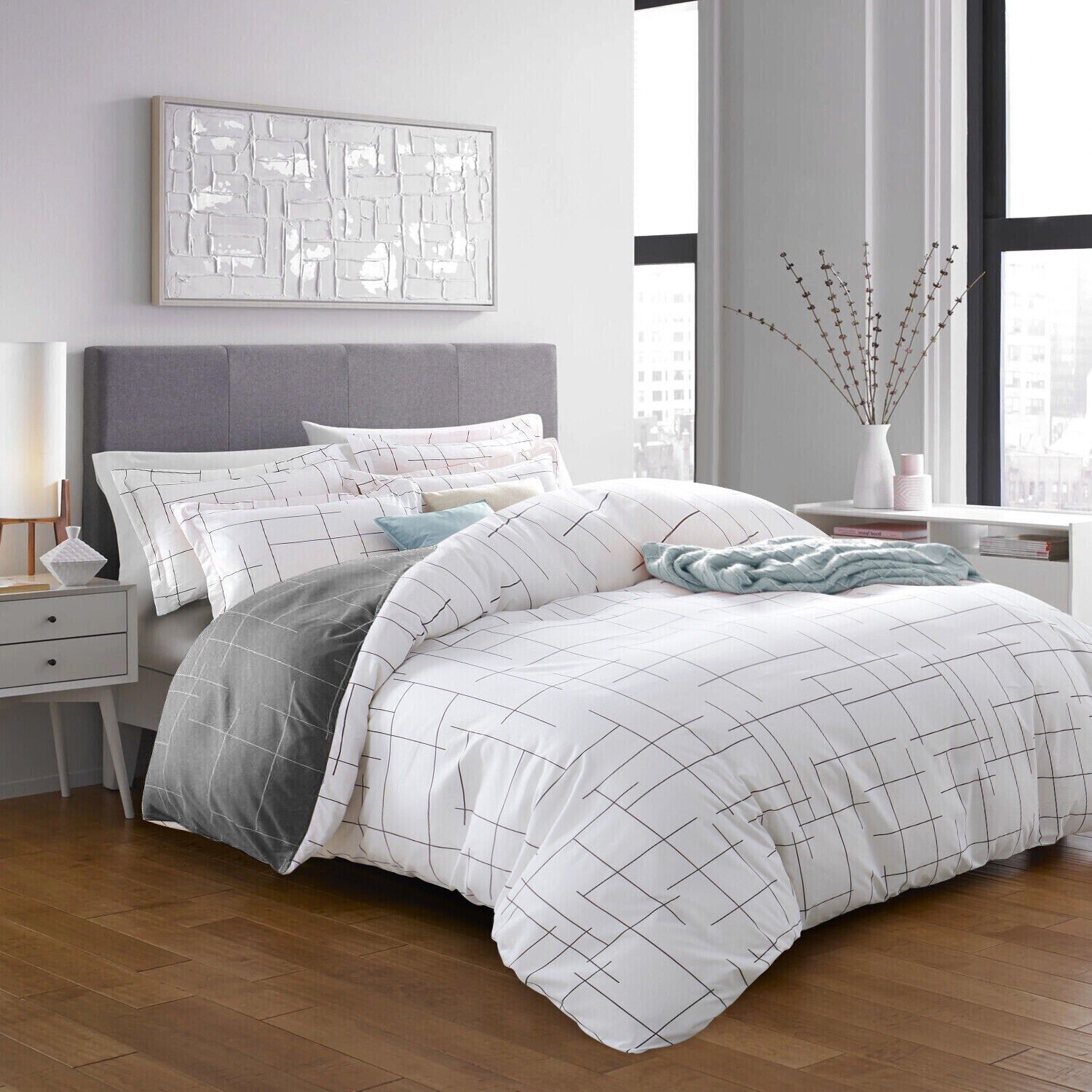 Luxury Reversible Duvet Cover Quilt Cover Bedding Set Single Double King Size