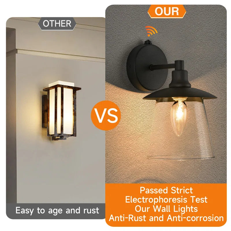 Seerat Matte Black 20Cm H Outdoor Barn Light with Dusk to Dawn