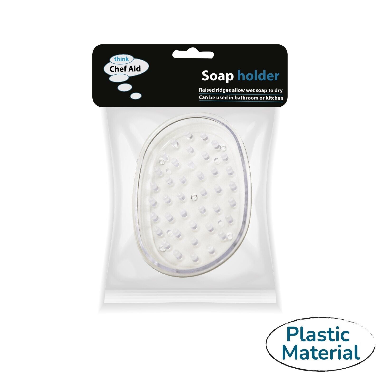 Clear Plastic Soap Holder Dish Drip Tray-Raised Ridges Allow Soap to Tray