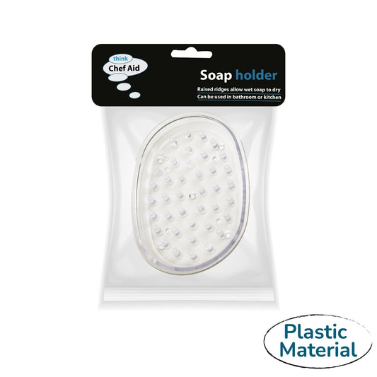 Clear Plastic Soap Holder Dish Drip Tray-Raised Ridges Allow Soap to Tray