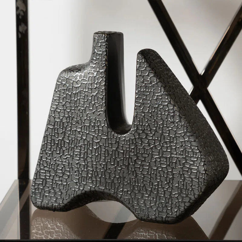 Ripalda Ceramic Sculpture Decoration for Living Room, Textured Sculpture Home Decor