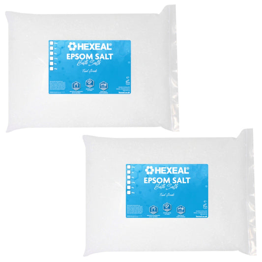 Hexeal Epsom Salt 10Kg – 2 X 5Kg Bags of Food Grade Magnesium Sulphate
