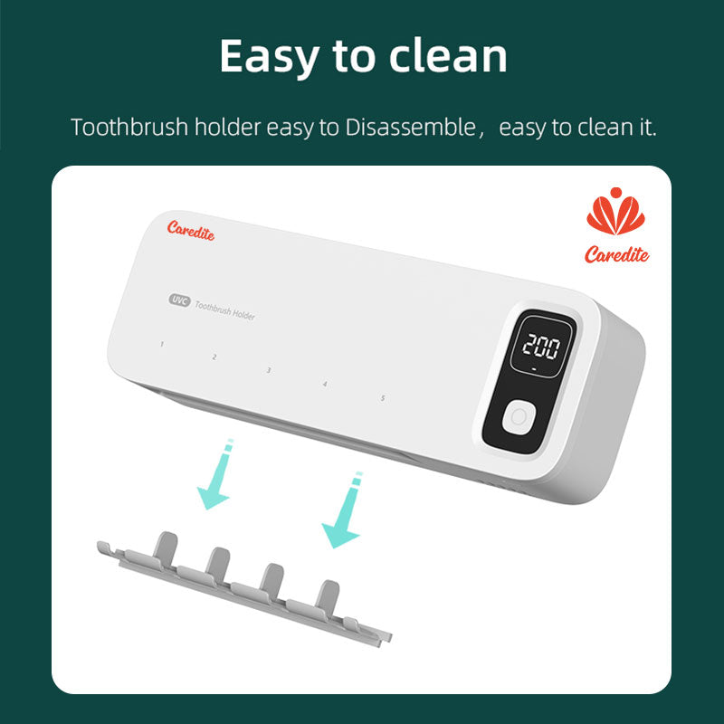 Caredite 2023 Toothbrush Sterilizer Holder with New Multi Colors, Fast Drying Professional Home Toothbrush Sterilizer Protect Your Family Oral Health Bathroom Wall-Mounted Adjustable