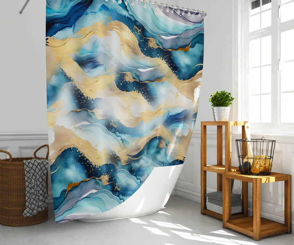 Extra Long Fabric Single Shower Curtain