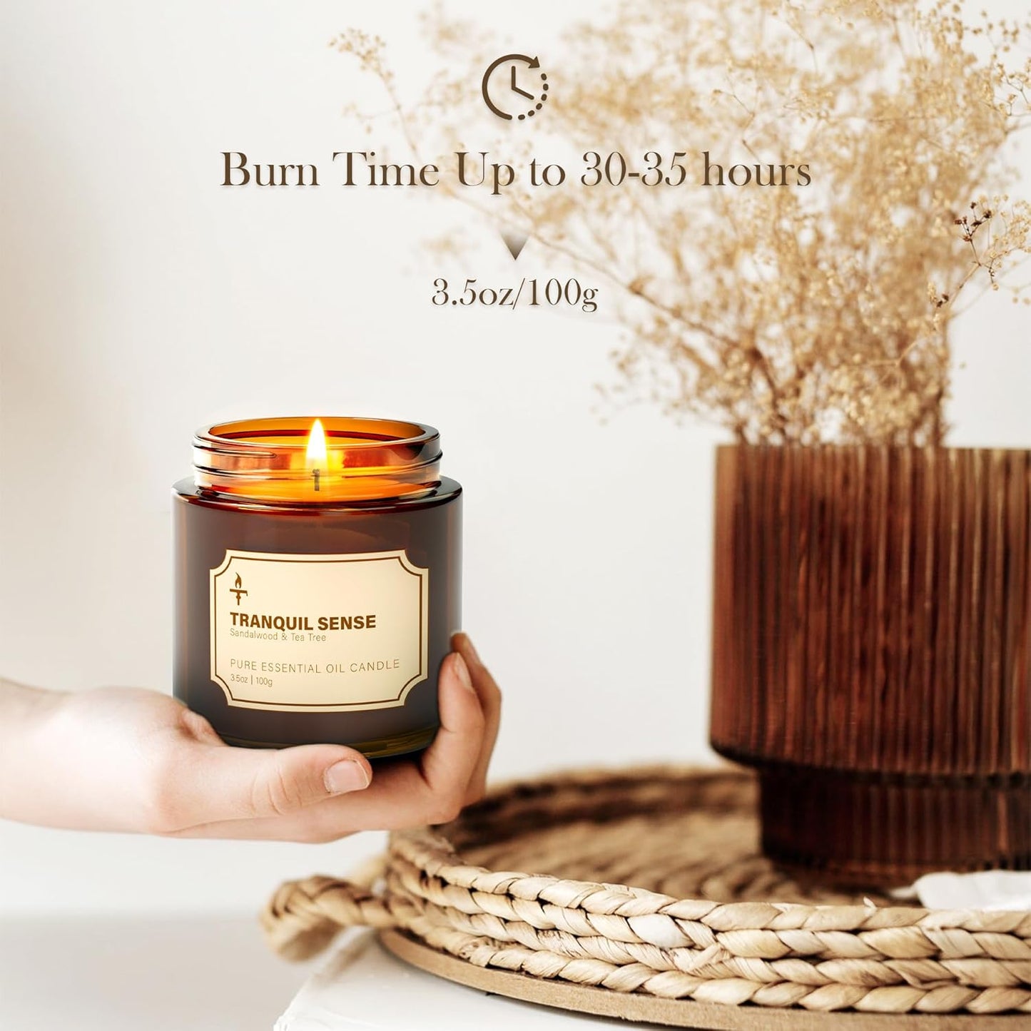 Scented Candles for Living Room, 2 Pack 3.5Oz Soy Wax Candles for Home Scented, Deep Cleanse & Tranquil Sense Aromatherapy Candle Gift Set, Relaxation Gifts for Women