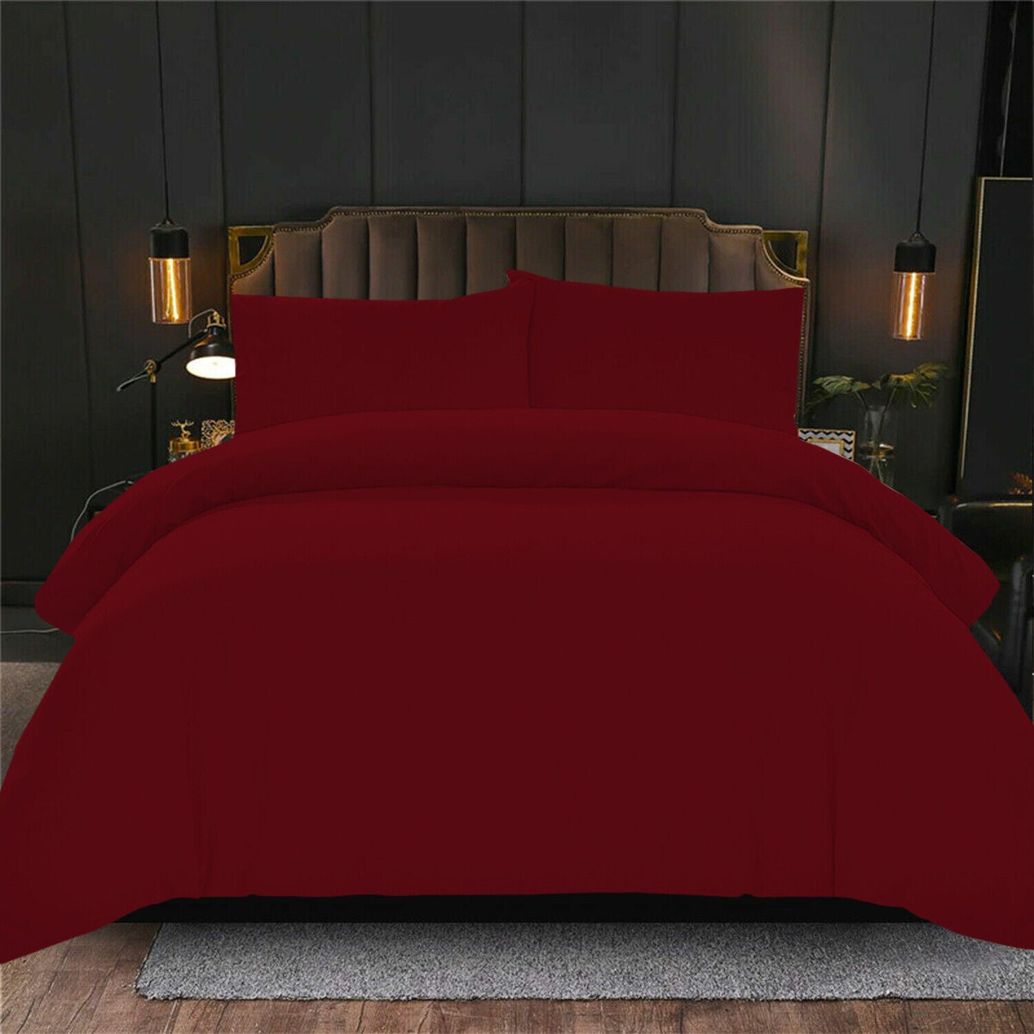 Egyptian Cotton Duvet Cover Bedding Set with Pillowcase Single Double King Size