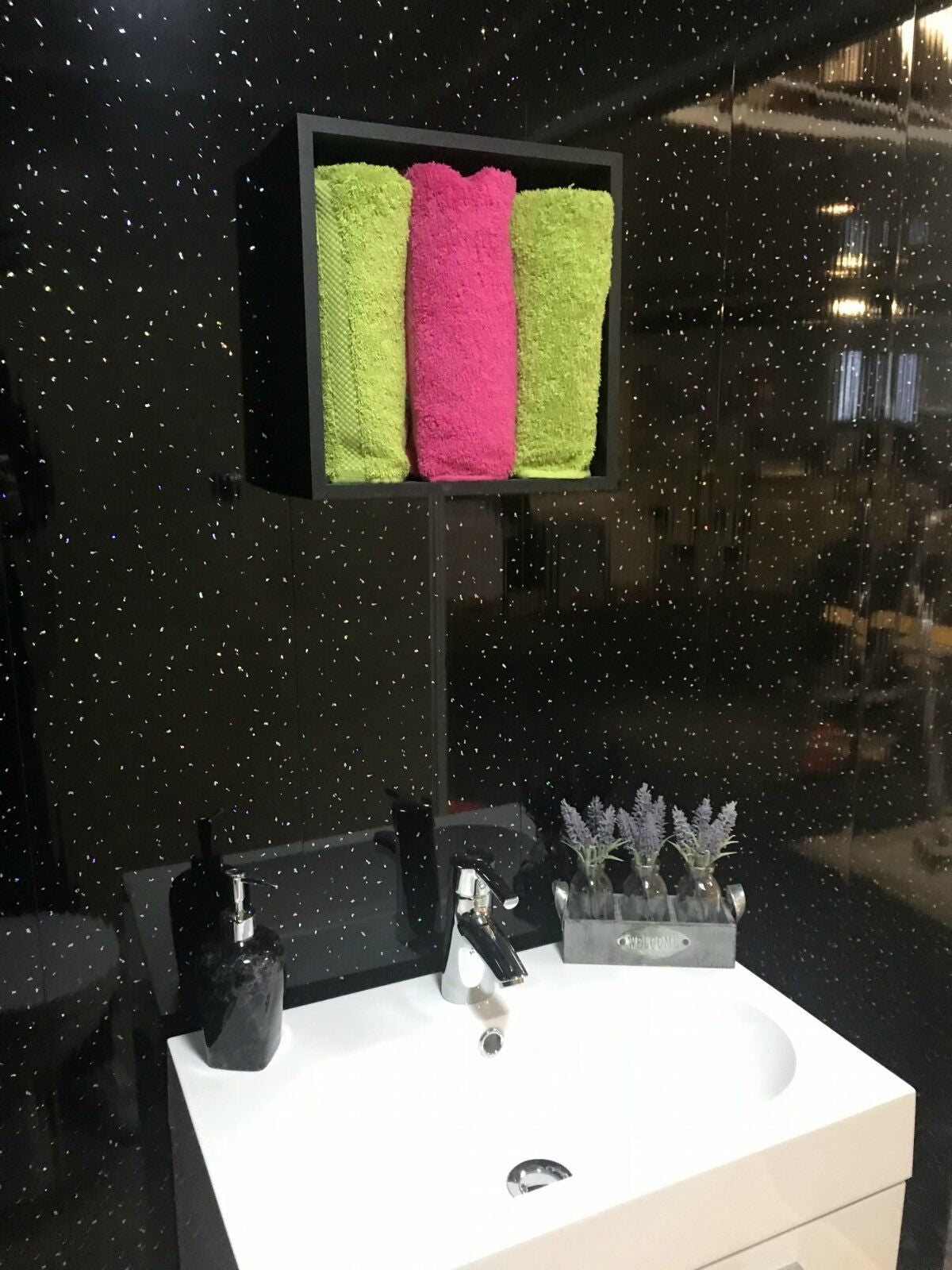 10 White Black Grey Sparkle & Marble Shower Wall Panels PVC Bathroom Cladding