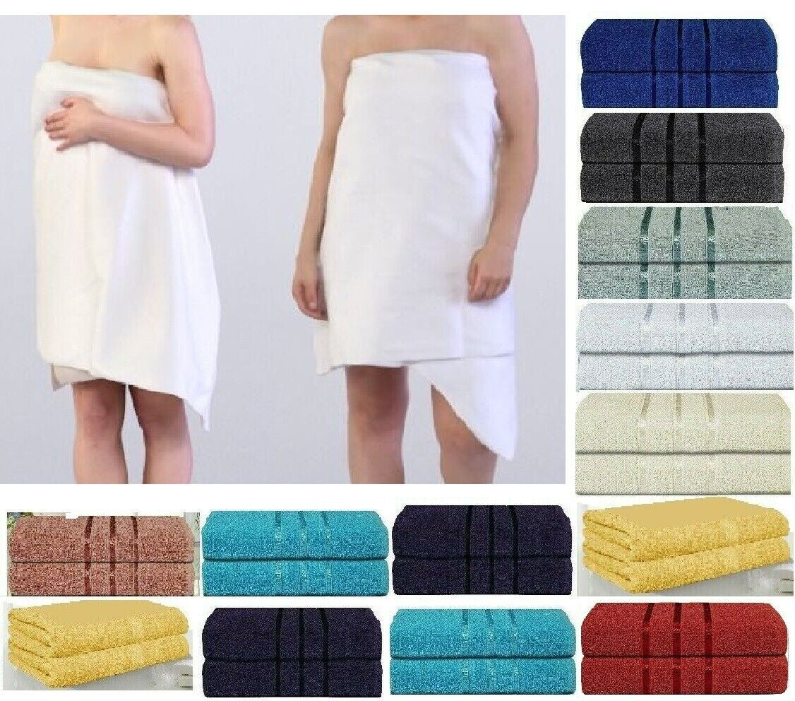 2 PACK Egyptian Luxury LARGE Bathroom TOWELS SETS BATH SHEETS Cotton Jumbo