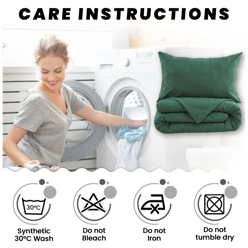 Polyester Geometric Duvet Cover with Pillowcases