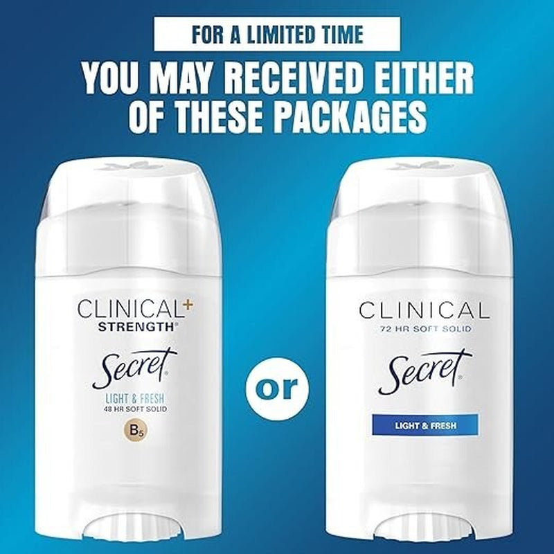 Secret Clinical Strength Antiperspirant & Deodorant Soft Solid | Light & Fresh