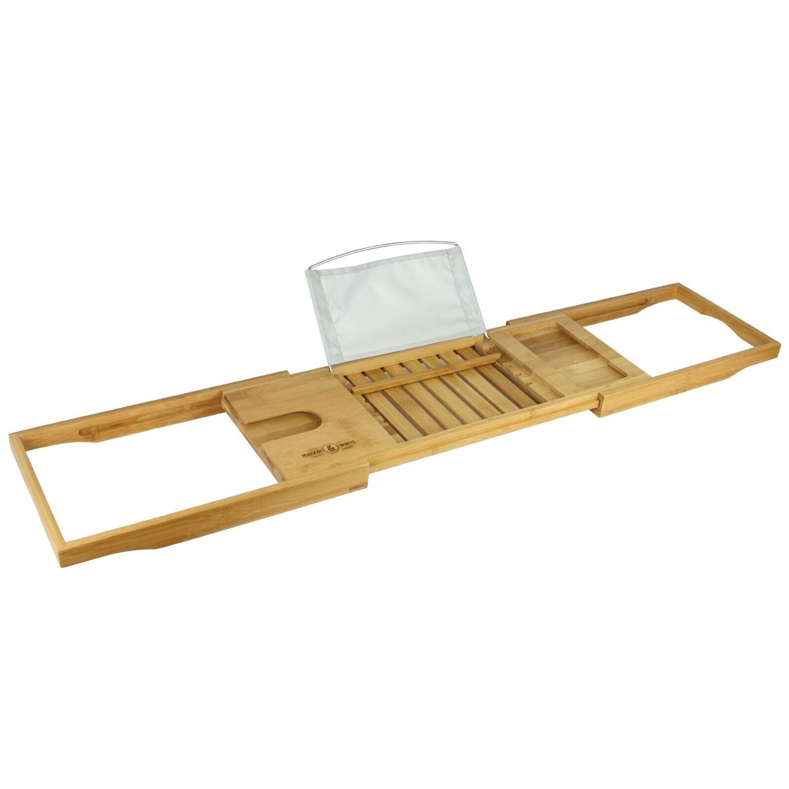 Bath Caddy Extendable Bamboo Adjustable Luxury Home Spa Wood Bath Tub Rest | M&W