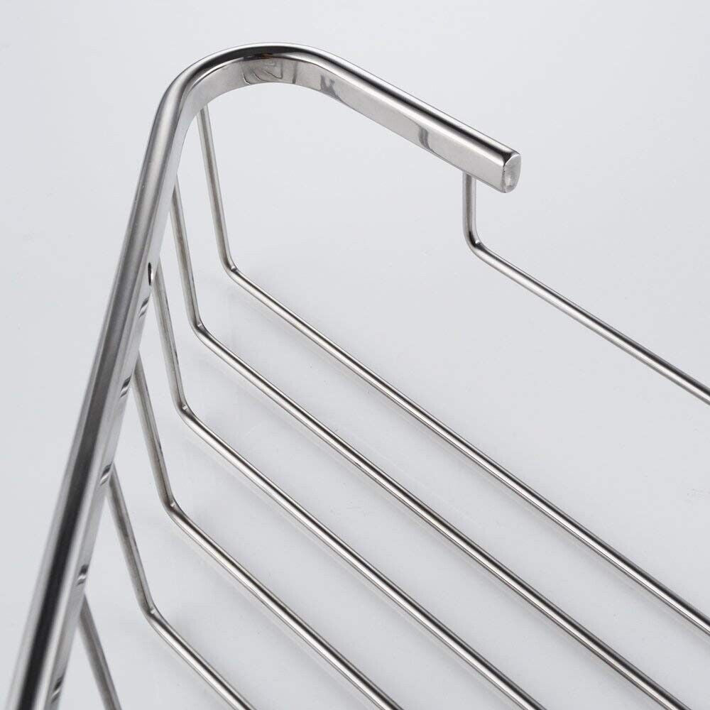 Bathroom Wall Mounted Corner Stainless Steel Caddy Storage Shelf Rack Basket