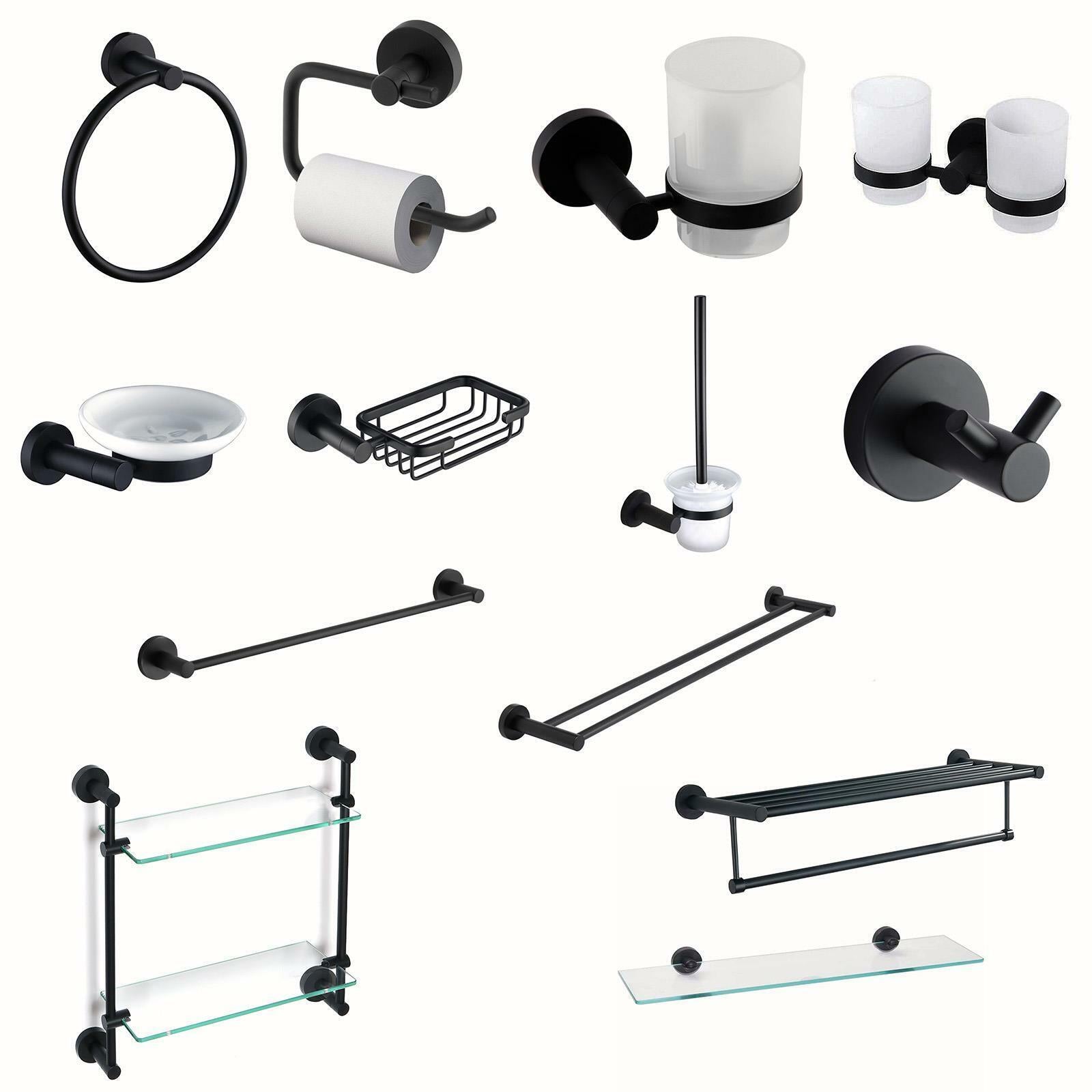 Modern round Black Matte Bathroom Accessories