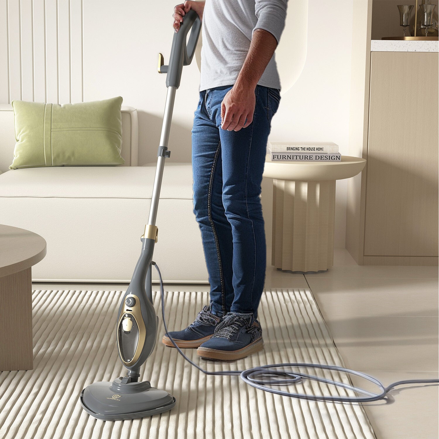 15-In-1 Hot Steam Mop Upright & Handheld Hard Floor & Carpet Steaming Cleaner