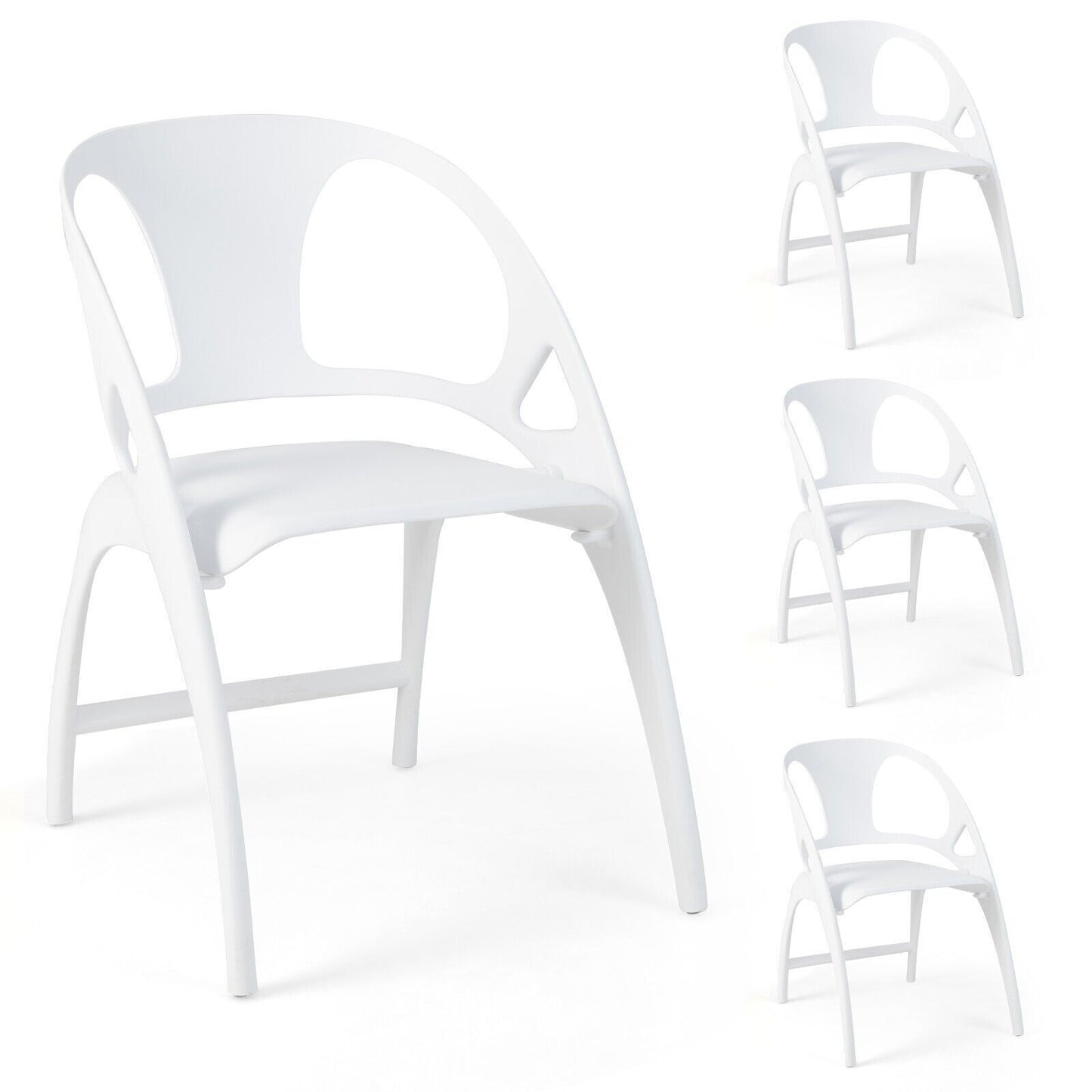 2Pcs Folding Dining Chair Modern Plastic Dining Armchairs Portable Guest Chair