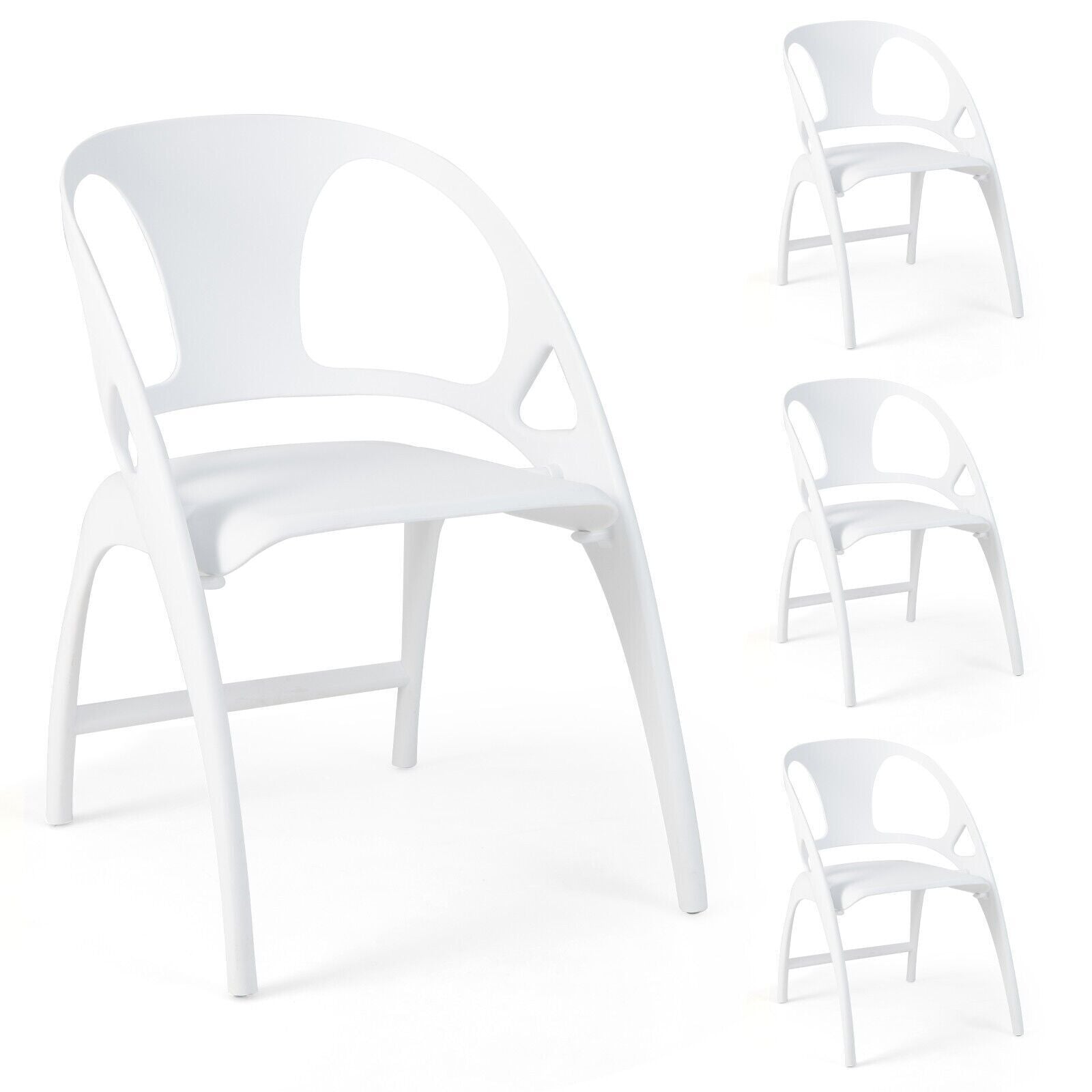 2Pcs Folding Dining Chair Modern Plastic Dining Armchairs Portable Guest Chair