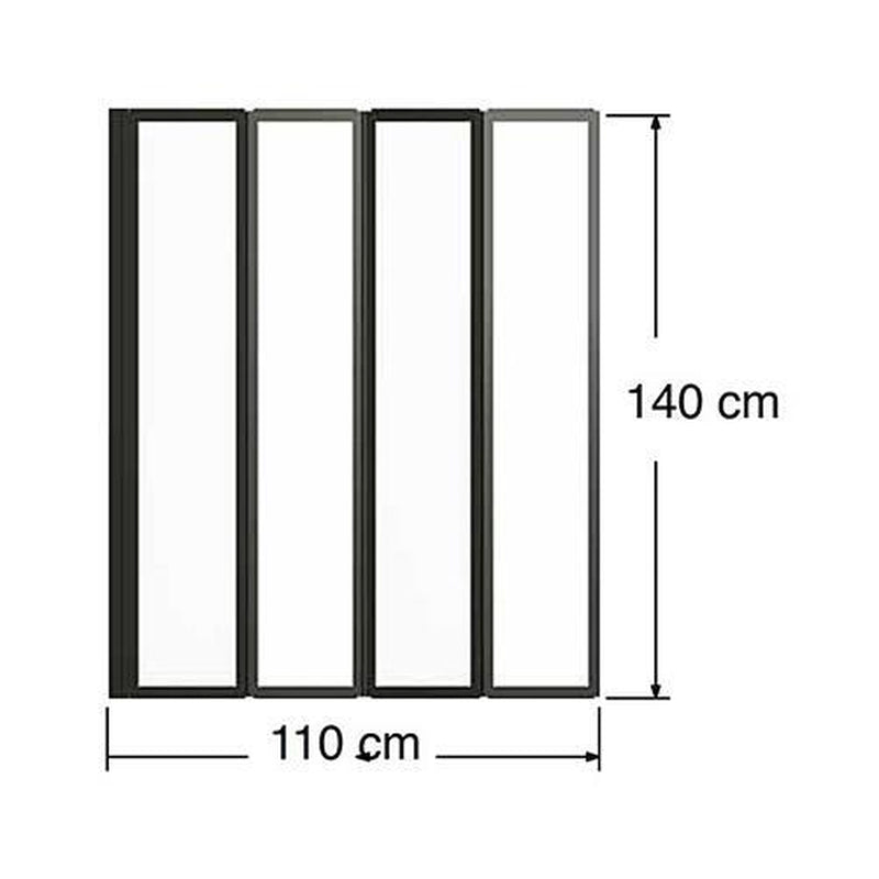 Nes Home 1100Mm 4 Fold Bath Shower Screen Matt Black Frame