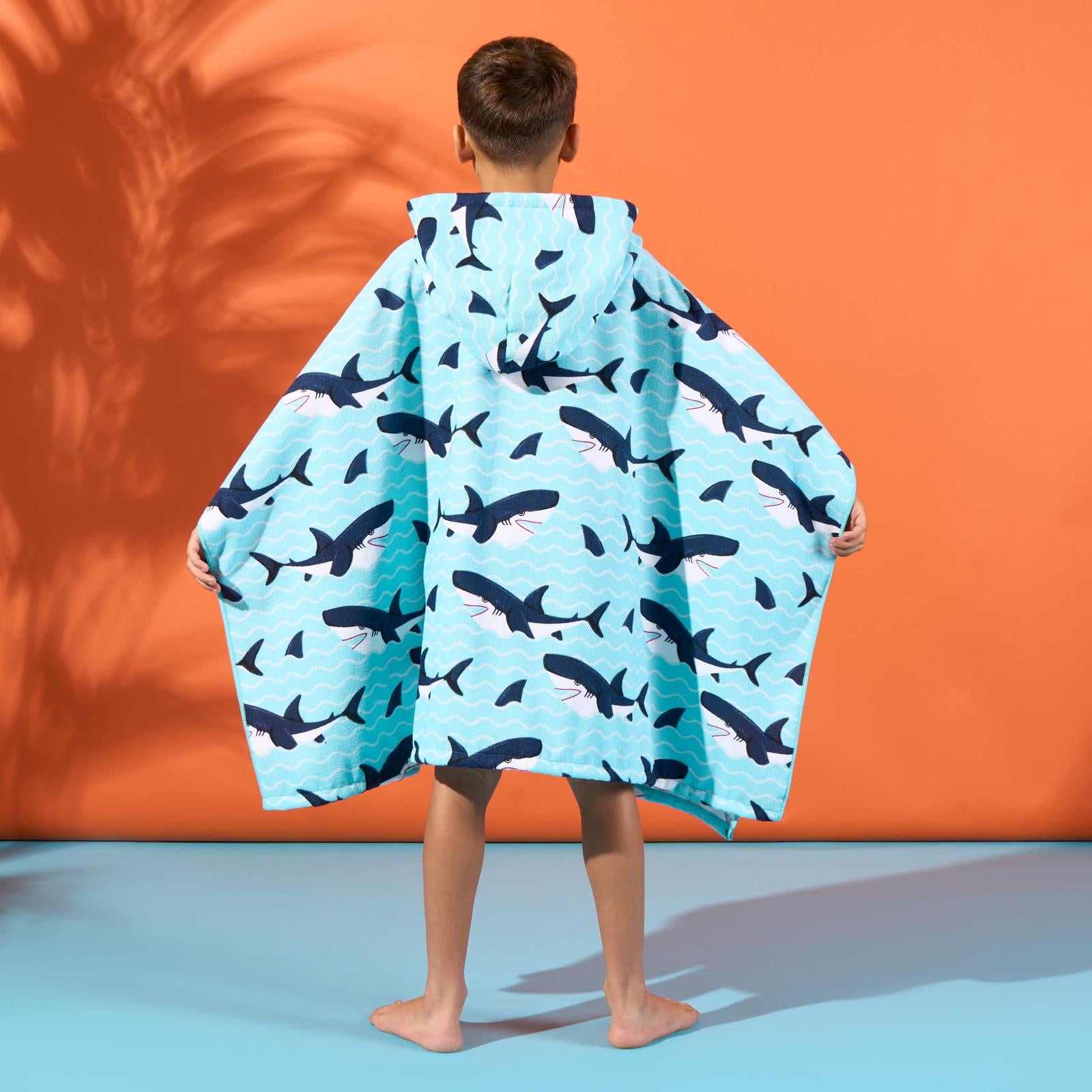 Kids Poncho Beach Towel Hooded Quick Dry Microfibre Holiday Swimming Absorbent