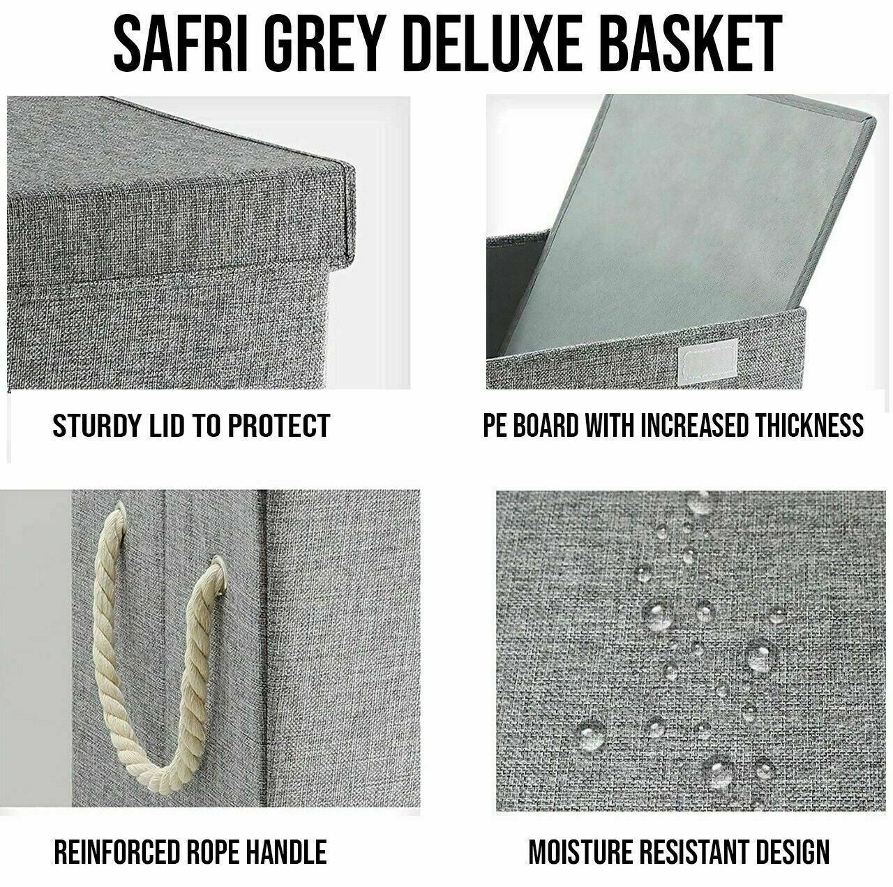 87L Large Laundry Washing Bag Basket Storage Bin Dirty Clothes Storage - Grey