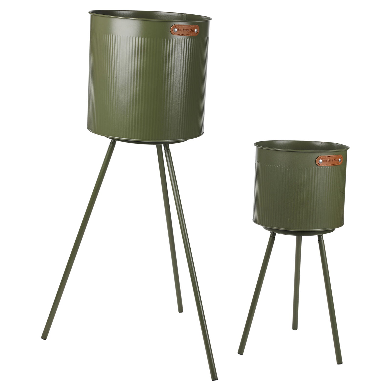 Outdoor Garden Patio Décor Metal Flower Pot Set Planter Raised on Legs