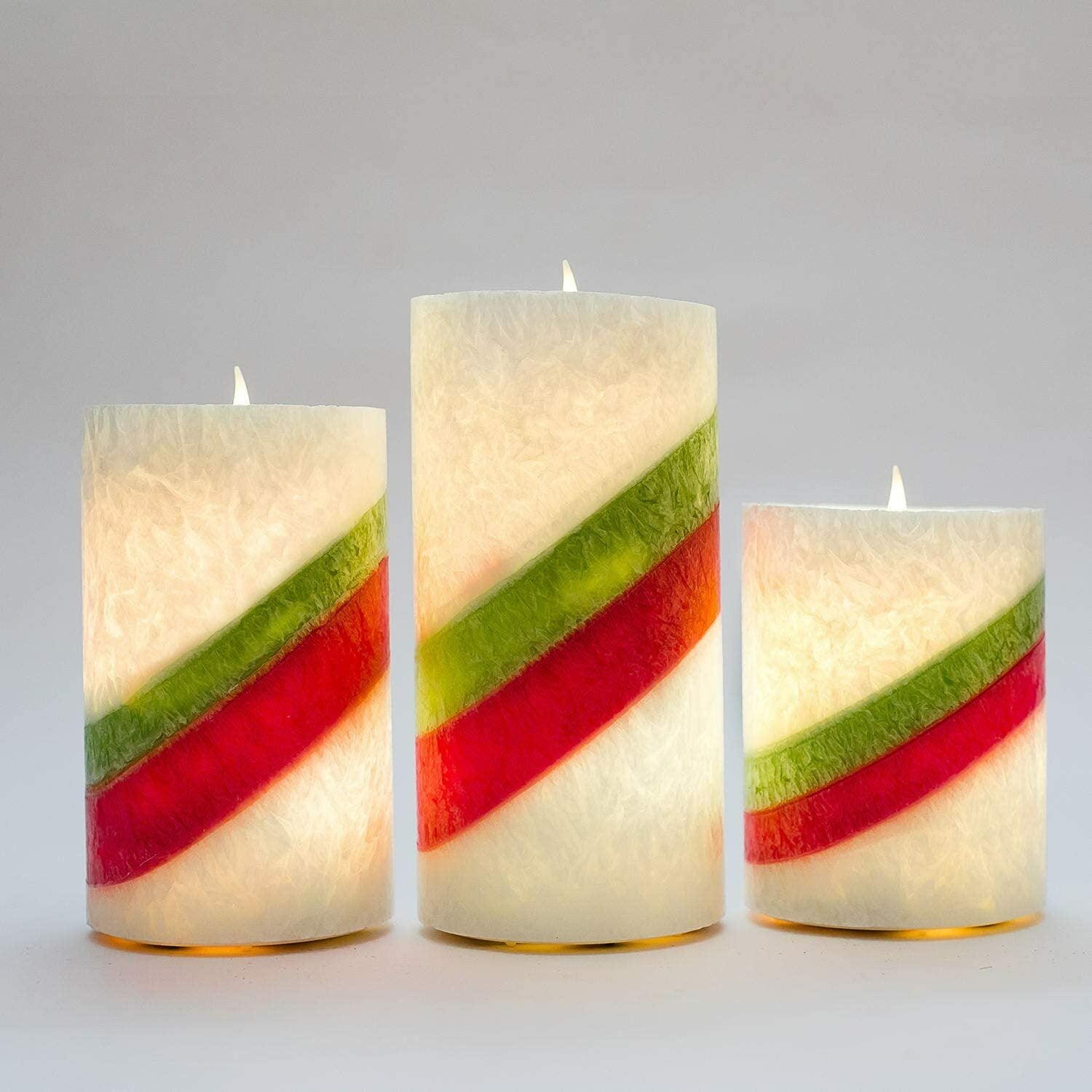 3X LED Flameless Candles Battery Operated Lights Colourful Christmas Theme Lamps