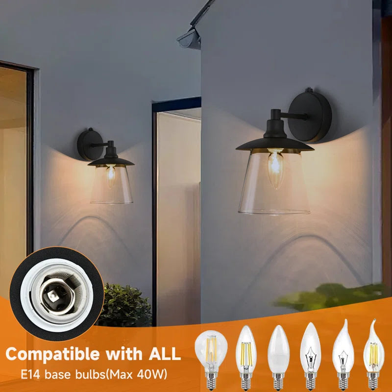 Seerat Matte Black 20Cm H Outdoor Barn Light with Dusk to Dawn