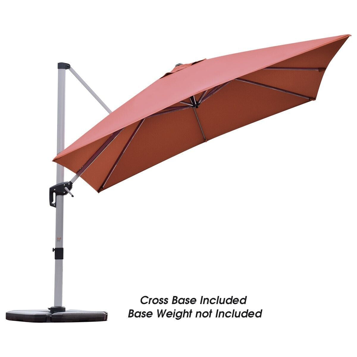 3M Cantilever Garden Parasol with Tilted Design and 360° Rotation