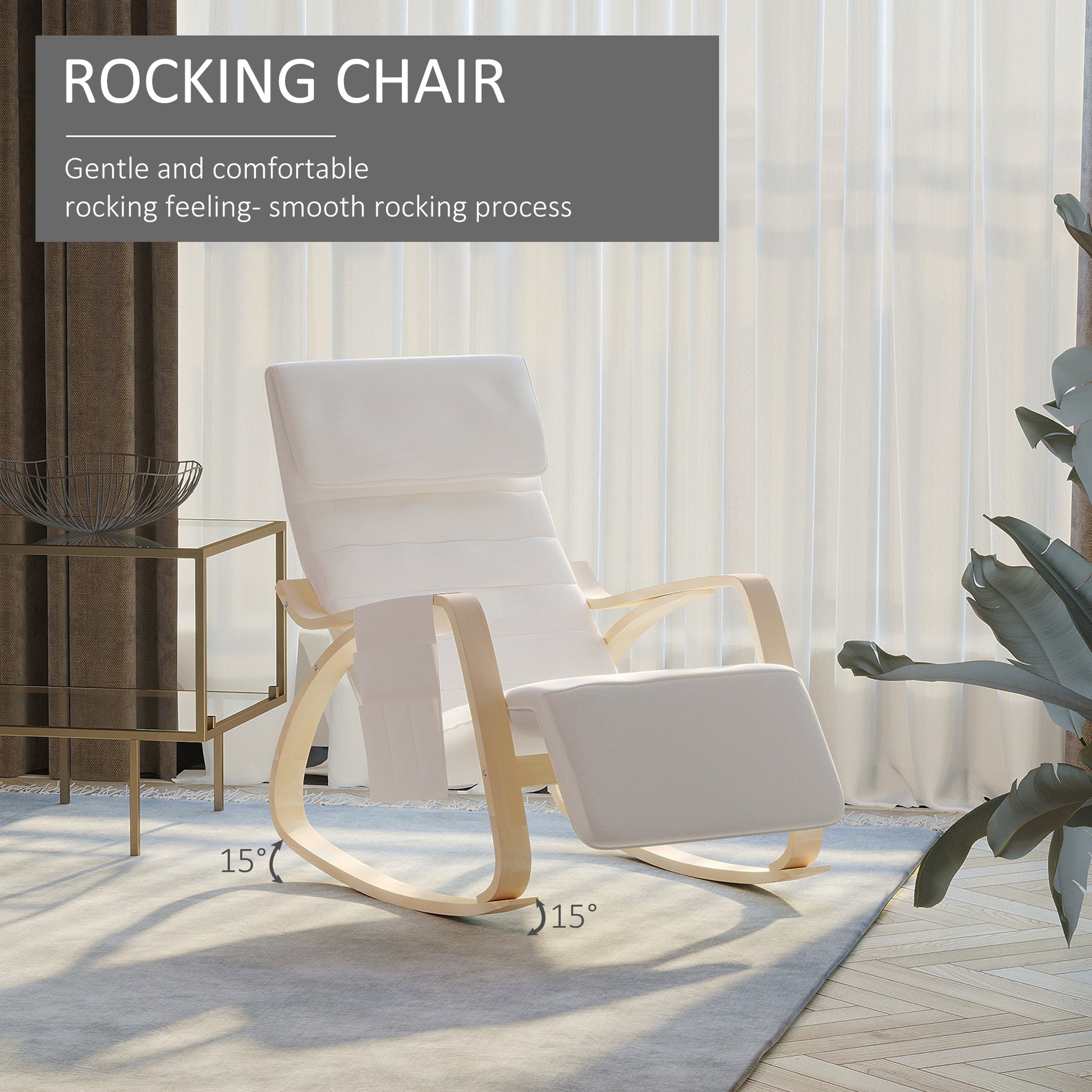 Modern Rocking Lounge Chair Recliner with Adjustable Footrest