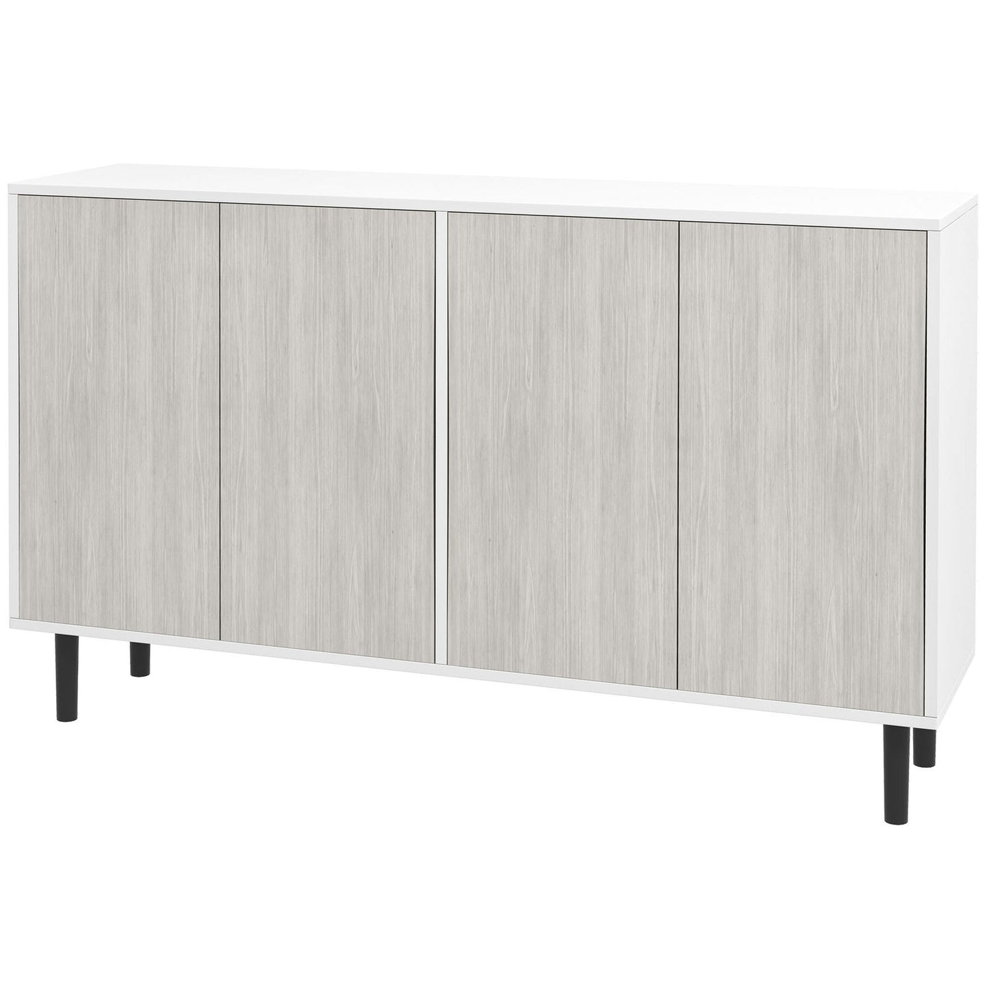 HOMCOM Sideboard Storage Cabinet for Living Room with Adjustable Shelves White