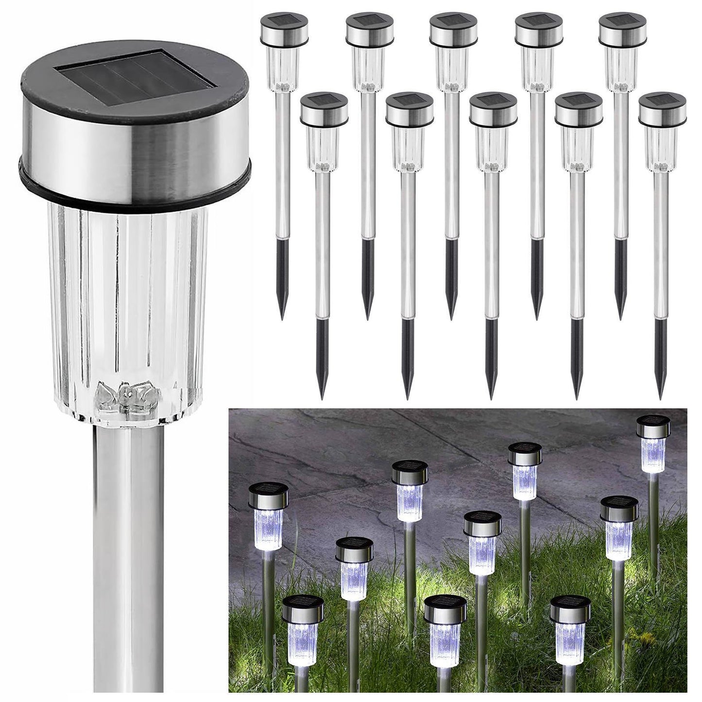 Solar Lights Outdoor Garden Solar Stake Lights Patio Pathway Lighting 10 Pieces