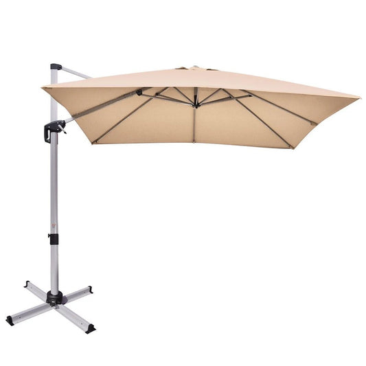 3M Cantilever Garden Parasol with Tilted Design and 360° Rotation
