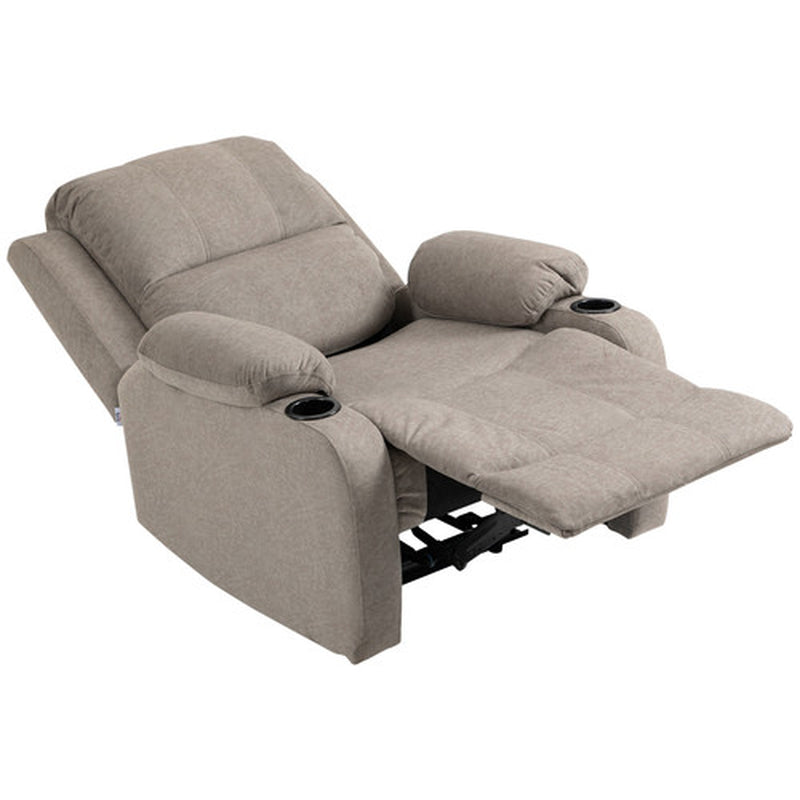 Recliner Chairs for Living Room, Microfibre Cloth Reclining Armchair, Brown