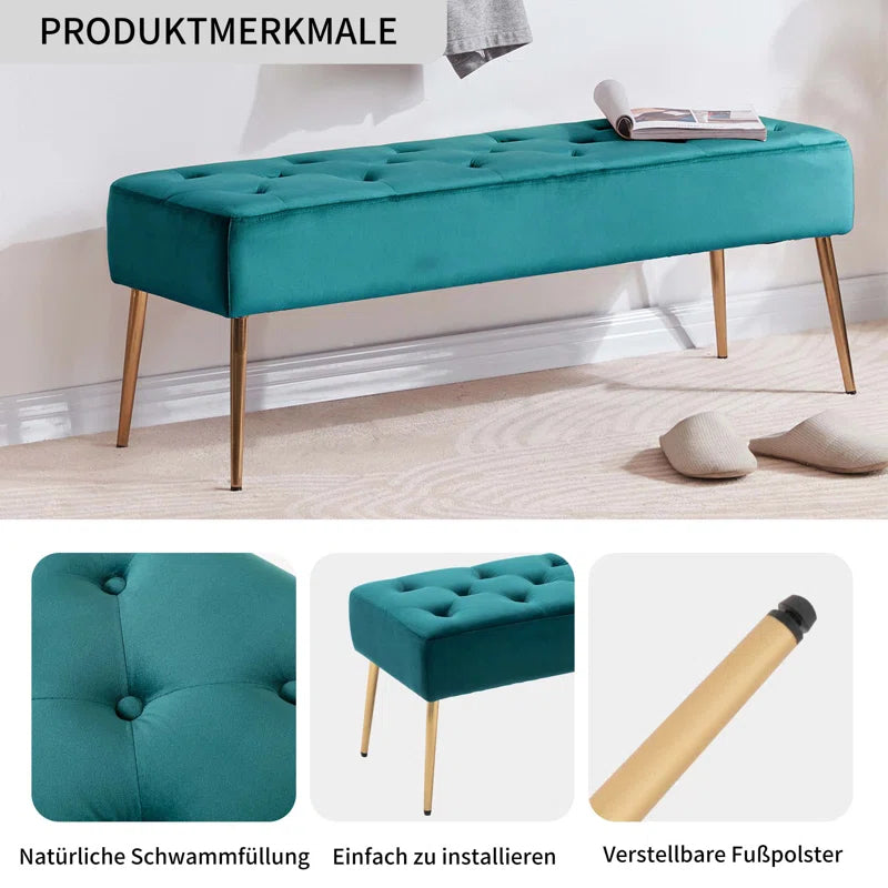 Velvet Upholstered Bench