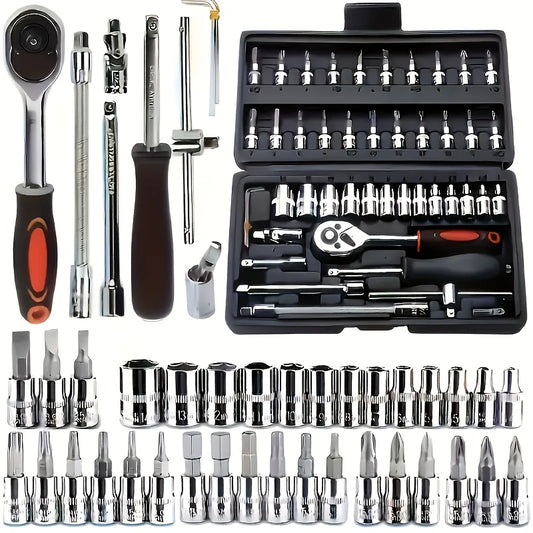 Chrome Vanadium Steel Tool Set – 46 & 150-Piece Kits with Storage Case