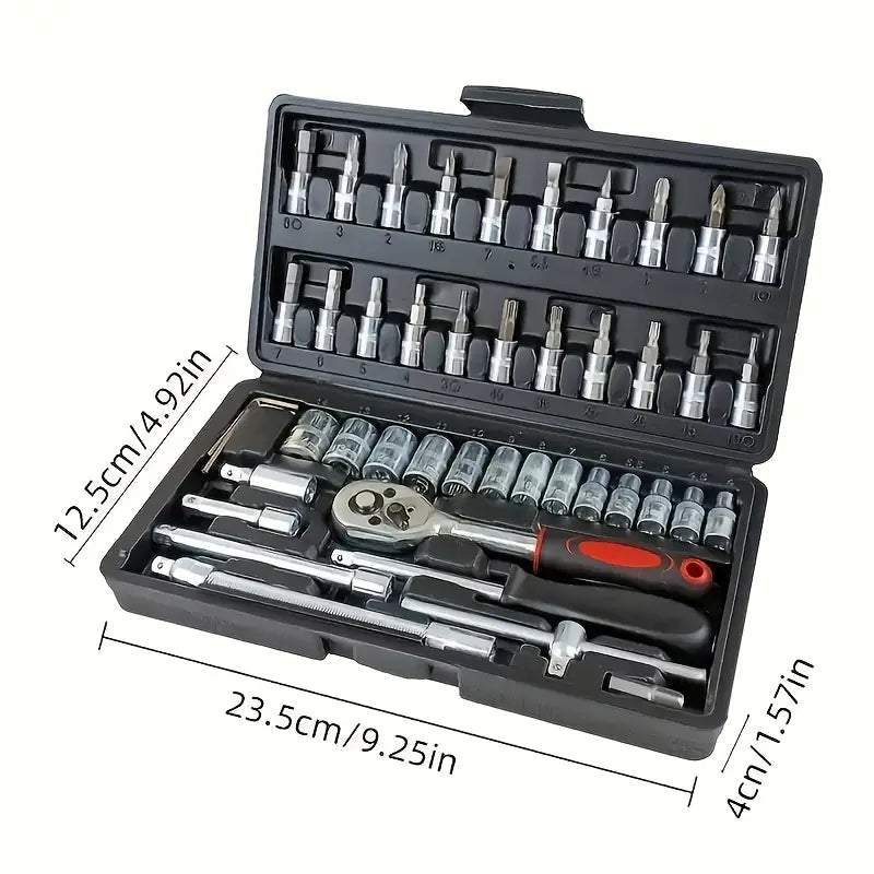 Chrome Vanadium Steel Tool Set – 46 & 150-Piece Kits with Storage Case