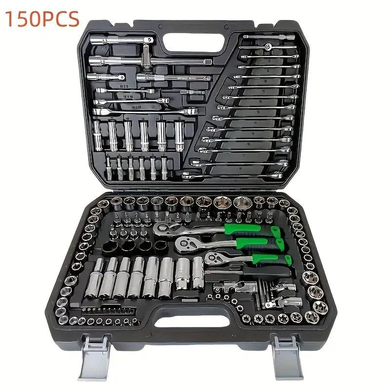 Chrome Vanadium Steel Tool Set – 46 & 150-Piece Kits with Storage Case