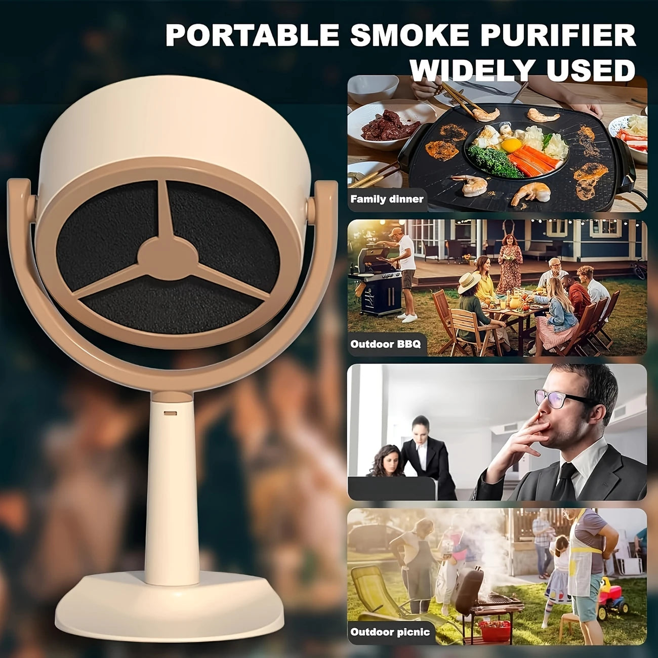 Compact Desktop Range Hood – USB Powered, Grease & Smoke Absorber