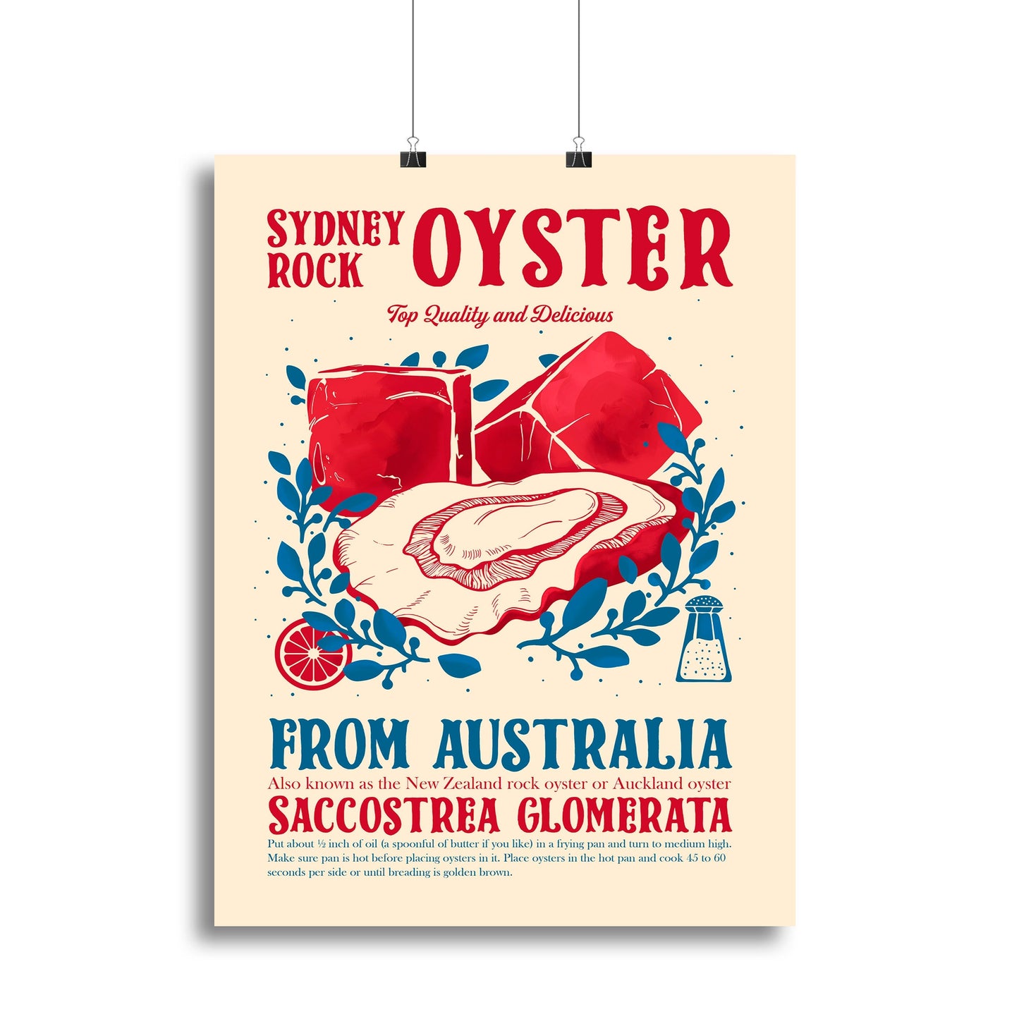 Oyster Kitchen Decor Canvas Print or Poster