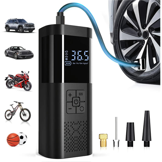Portable 150PSI Air Compressor Tire Inflator with LED Light & Tire Pressure Gauge