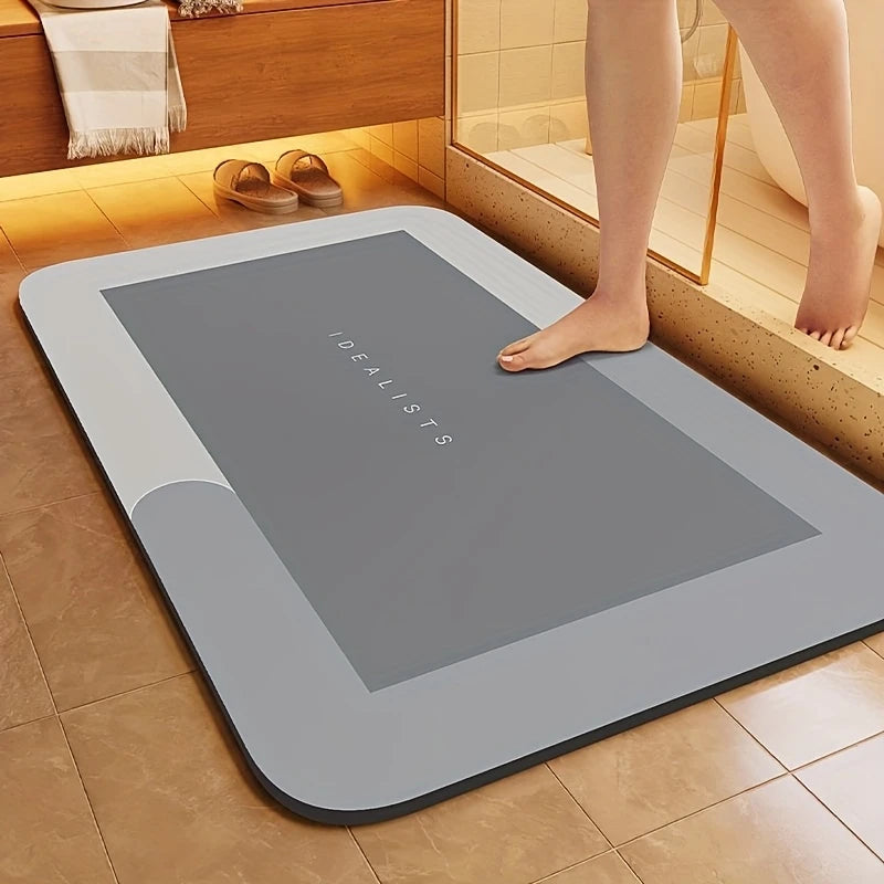Super Absorbent Diatom Mud Bathroom Mat – Quick-Drying, Non-Slip, Machine Washable