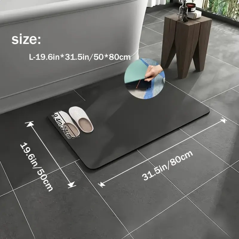 Super Absorbent Diatom Mud Bathroom Mat – Quick-Drying, Non-Slip, Machine Washable