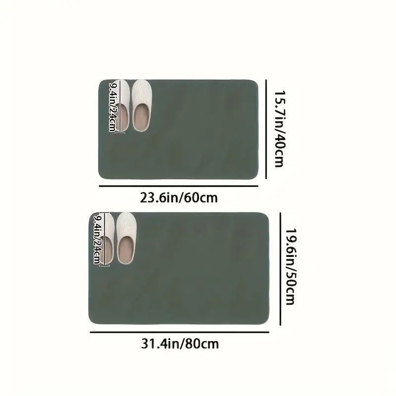 Super Absorbent Diatom Mud Bathroom Mat – Quick-Drying, Non-Slip, Machine Washable