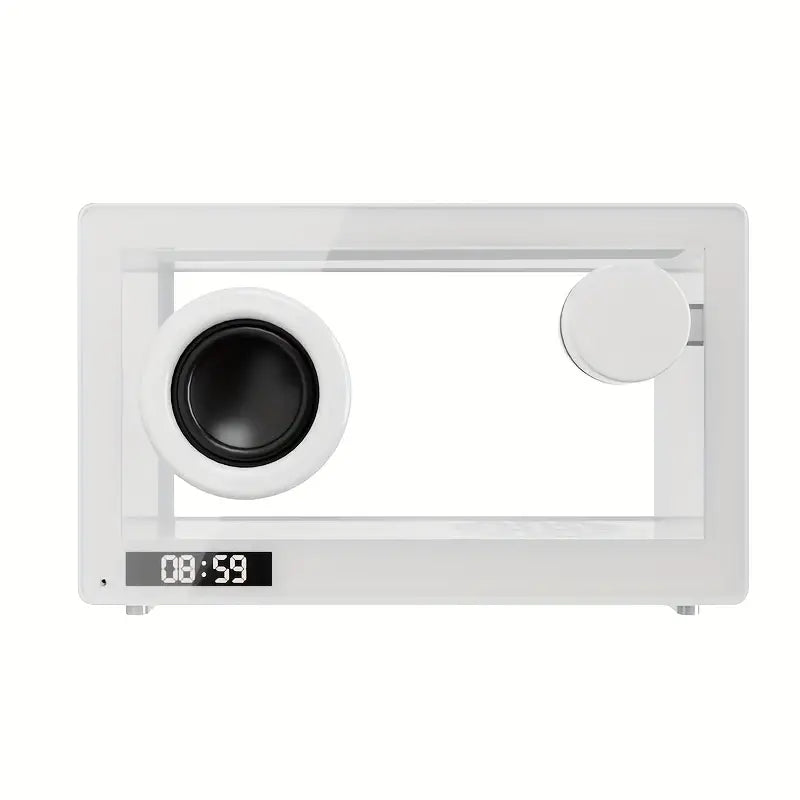 Transparent Glass 5.1 Wireless Speaker with Digital Clock, Ambient Light & SD Card Playback
