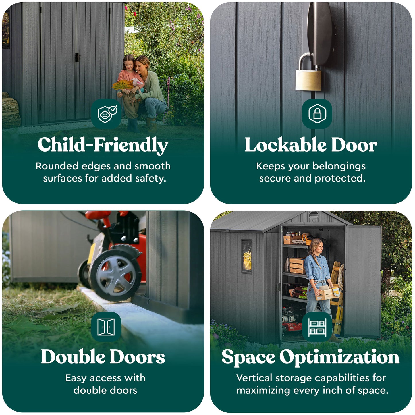 Keter Darwin Outdoor Garden Tool Storage Shed W/Window