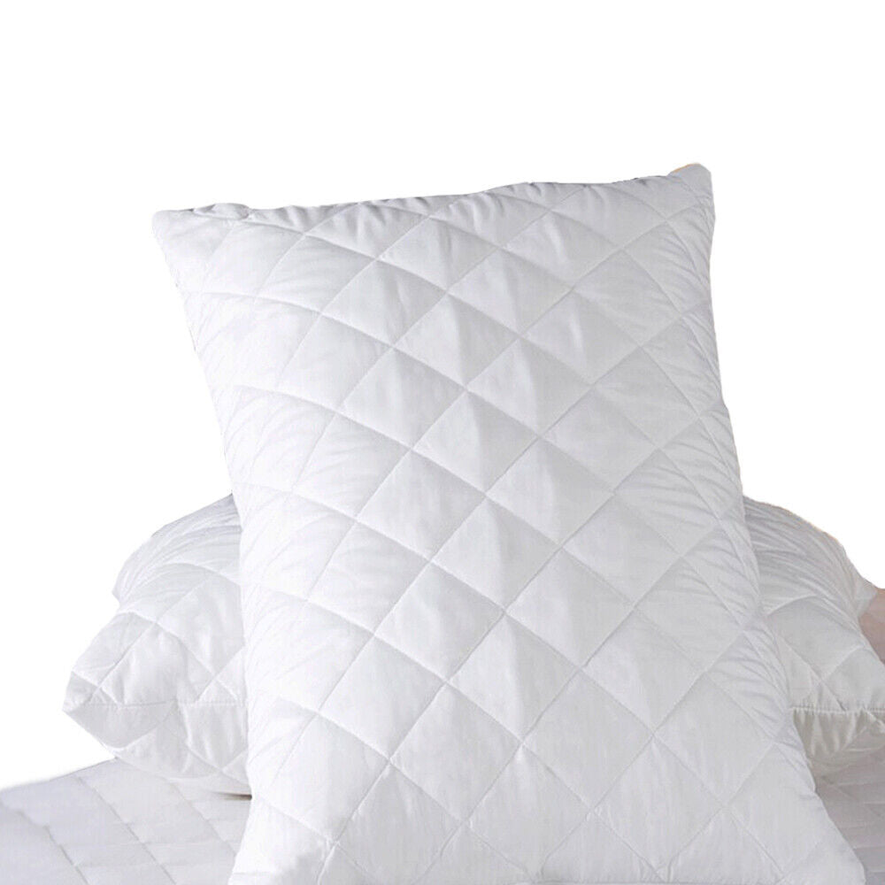 Pack of 4 Zipped WATERPROOF QUILTED Pillow Protectors Hypoallergenic Soft Covers