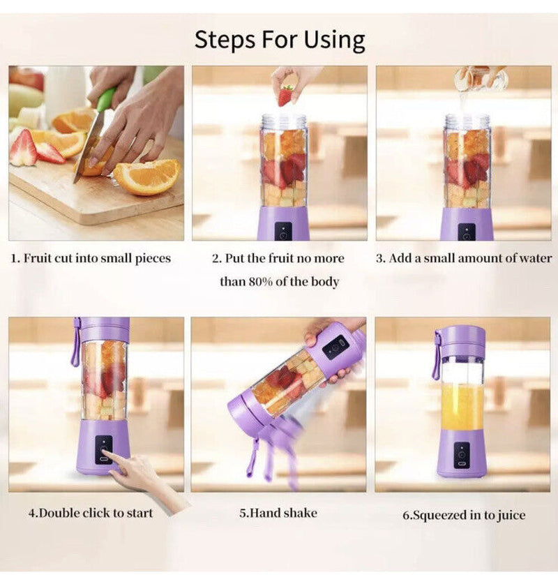 Portable Electric Blender Juicer Fruit Blender Maker Milk Shaker Upgraded