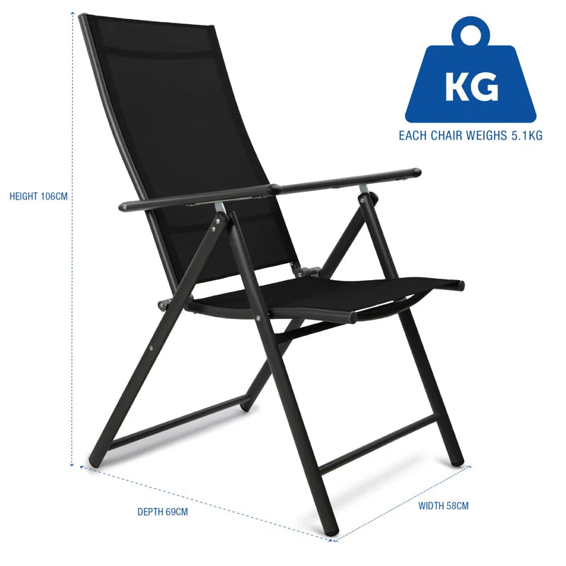 Moheez Folding Garden Chairs with 7 Reclining Positions