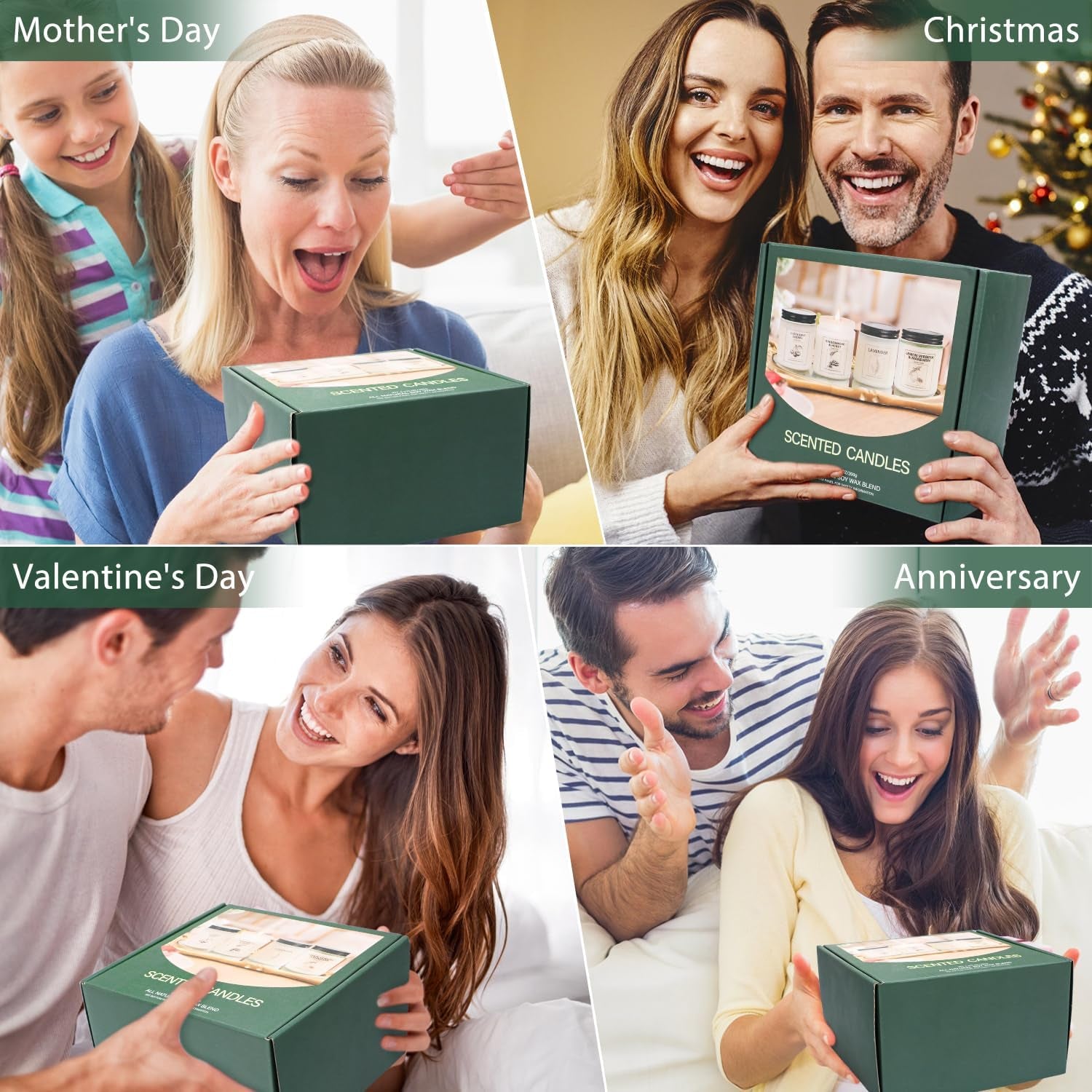 Candles | Candles for Home Scented | 2 Pack 7.1Oz Natural Soy Wax Aromatherapy Candles | over 120 Hours of Burn Time | Christmas Scented Candles Gifts Sets for Women | Apple Cinnamon Candles