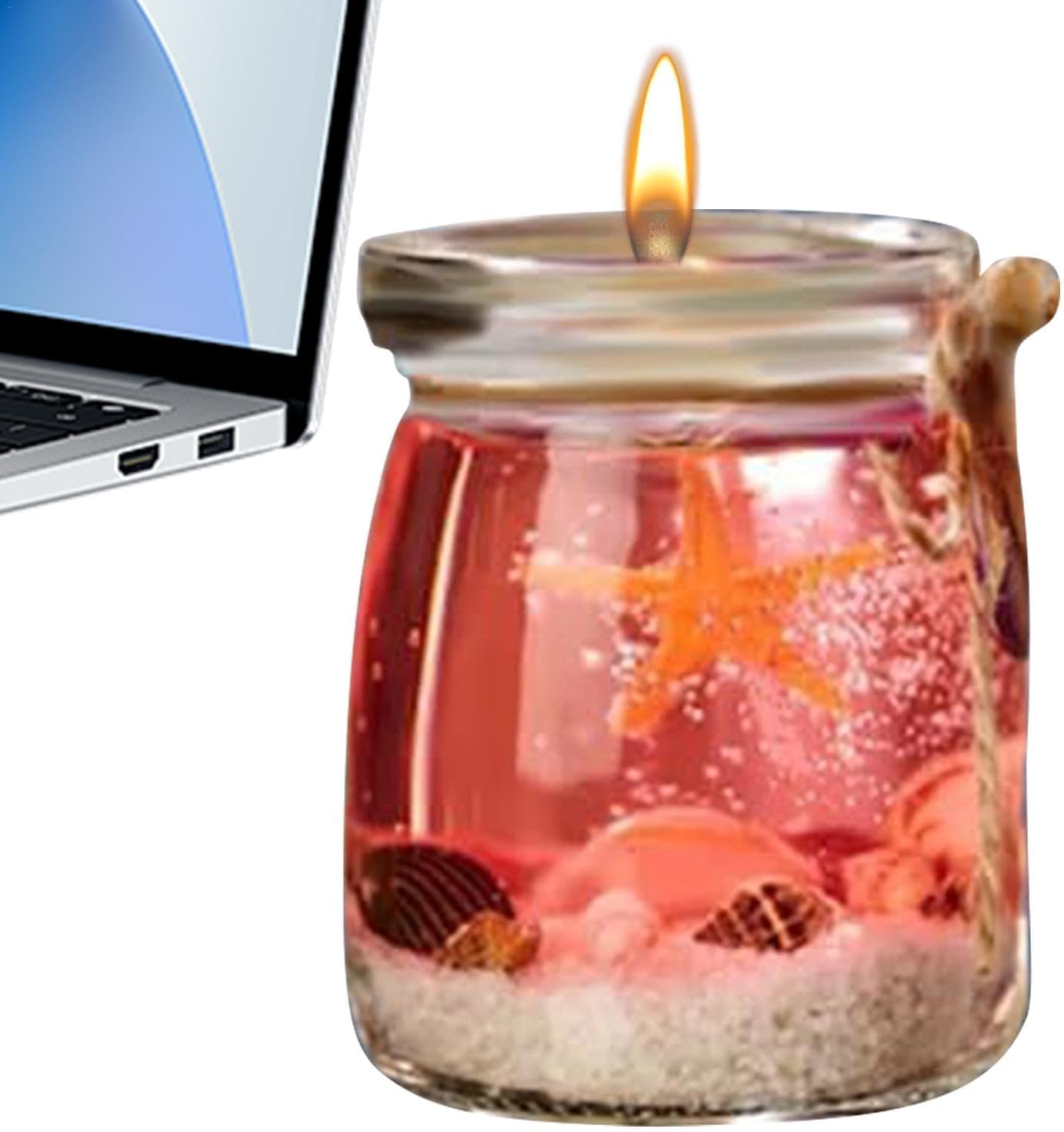 Aromatherapy Candle Set - Gel Scented Candles | Aromatherapy Glass Candles | Shell Gel Wax Candle | Starfish Wellhorn Gel Candle | Portable Scented Candles for Travel, Spa, Bath, Yoga